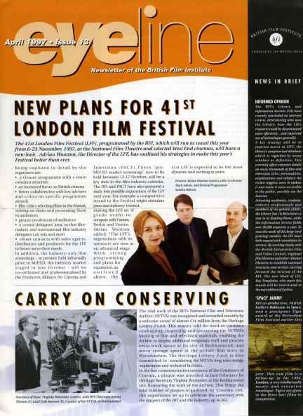 EYELINE magazine side cover Issue 13 April 1997
