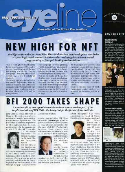 EYELINE magazine side cover Issue 14 May 1997