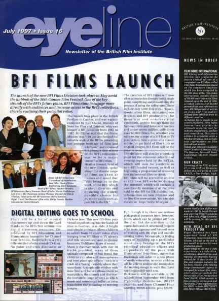 EYELINE magazine side cover Issue 16 July 1997