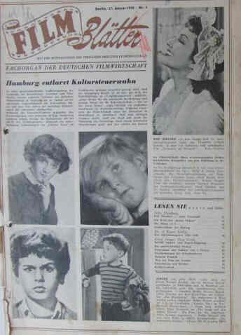 FILMBLATTER magazine side cover Issue 3 20 January 1950