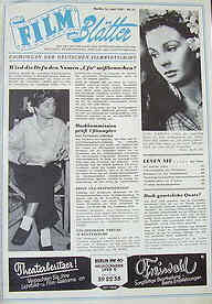 FILMBLATTER magazine side cover Issue 24 16 June 1950