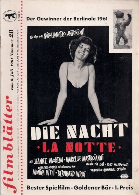 FILMBLATTER magazine side cover Issue 28 8 July 1961