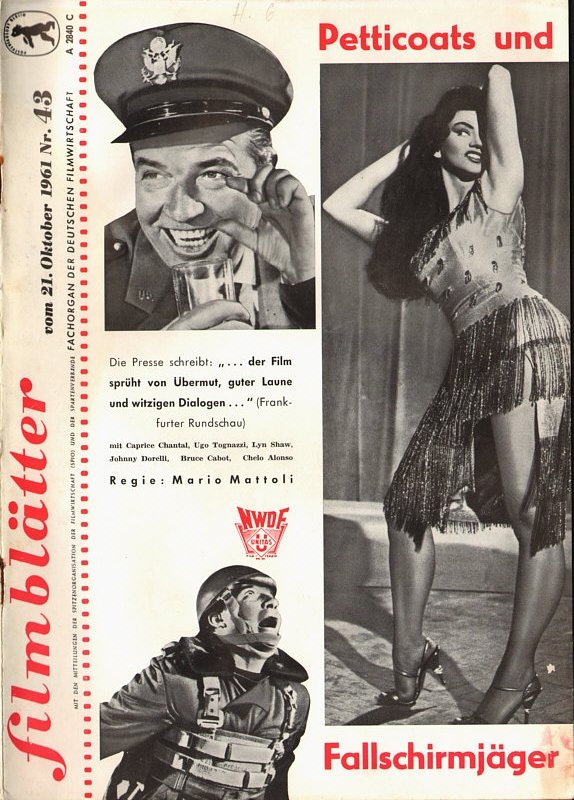 FILMBLATTER magazine side cover Issue 43 21 October 1961