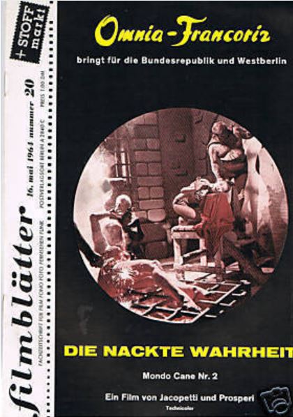 FILMBLATTER magazine side cover Issue 20 16 May 1964