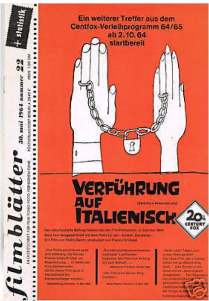 FILMBLATTER magazine side cover Issue 22 30 May 1964