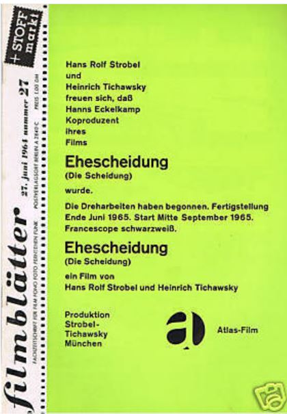 FILMBLATTER magazine side cover Issue 27 27 June 1964