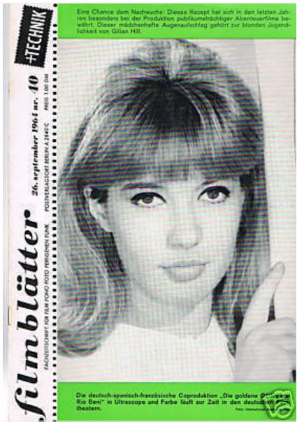 FILMBLATTER magazine side cover Issue 40 26 September 1964