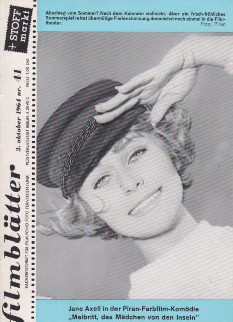 FILMBLATTER magazine side cover Issue 41 3 October 1964
