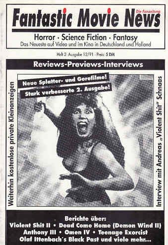FANTASTIC MOVIE NEWS magazine side cover Issue 2 December 1991