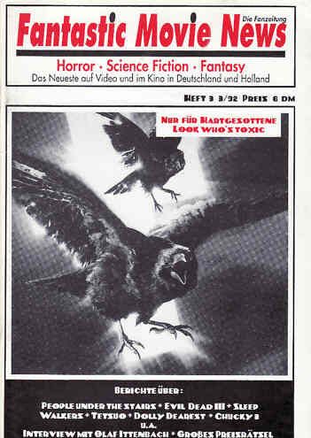 FANTASTIC MOVIE NEWS magazine side cover Issue 3 March 1992