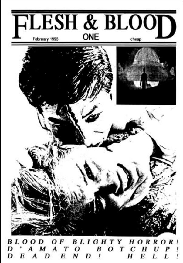 FLESH AND BLOOD magazine side cover Issue 1 February 1993