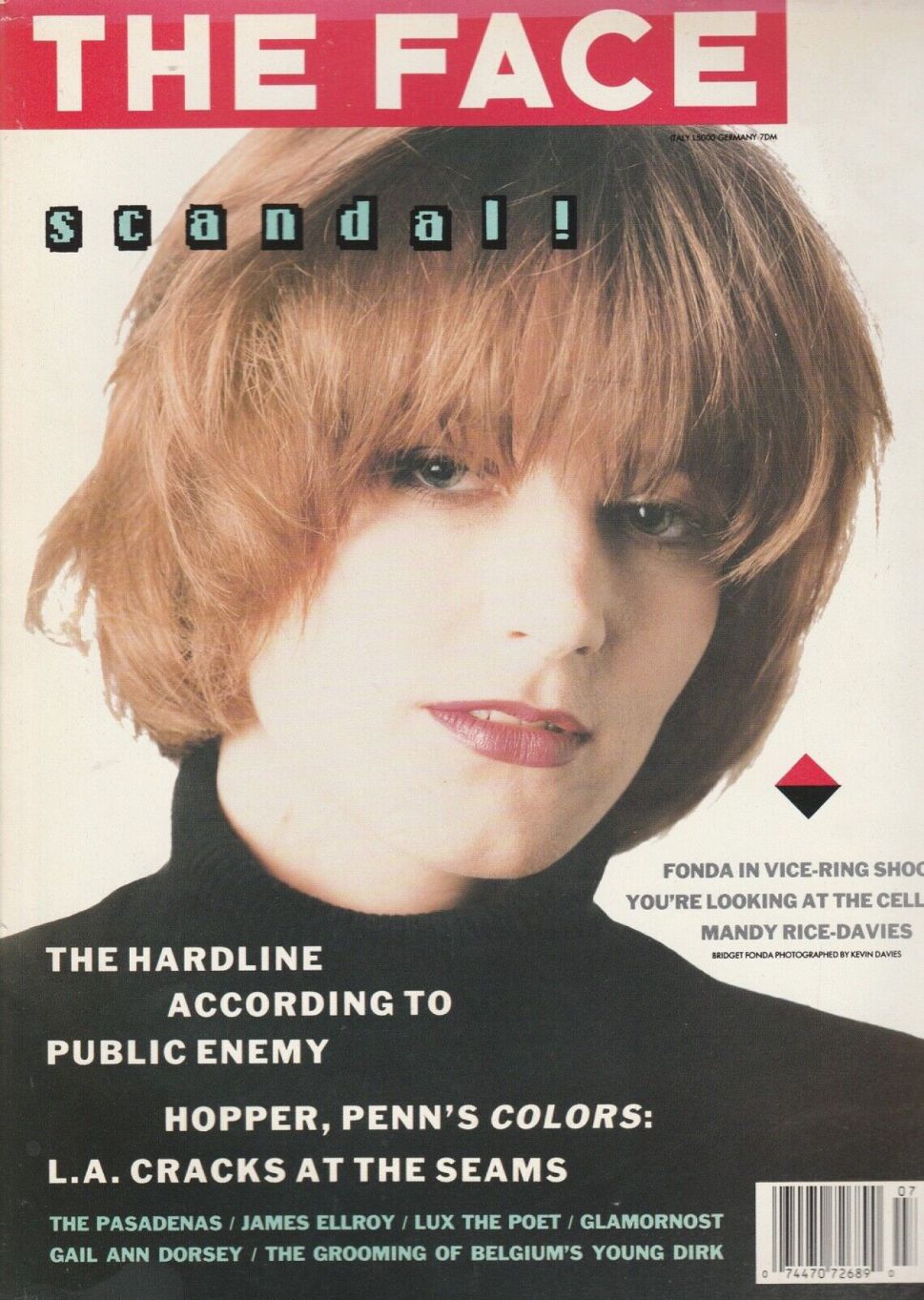THE FACE magazine side cover  July/August 1988