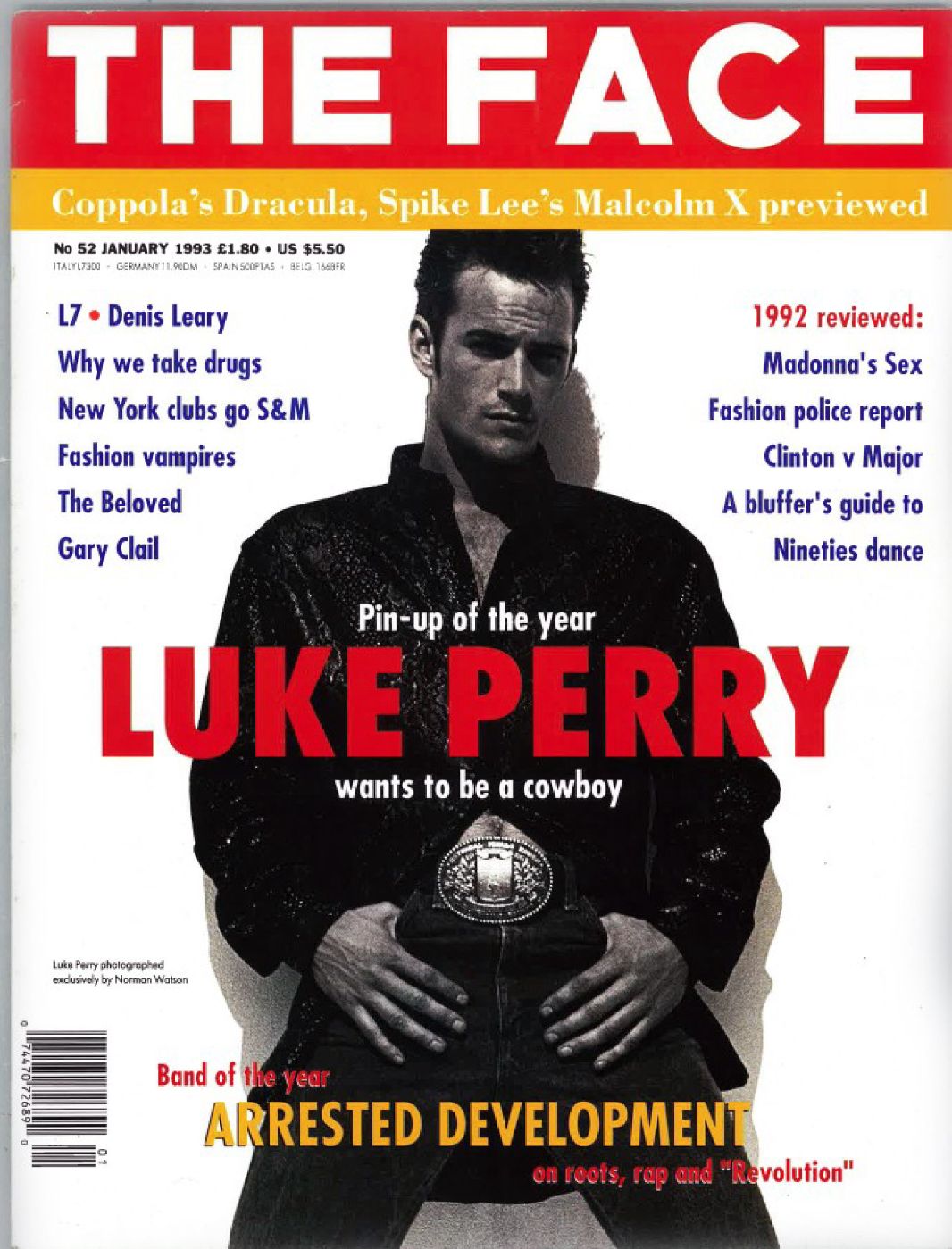 THE FACE magazine side cover  January 1993