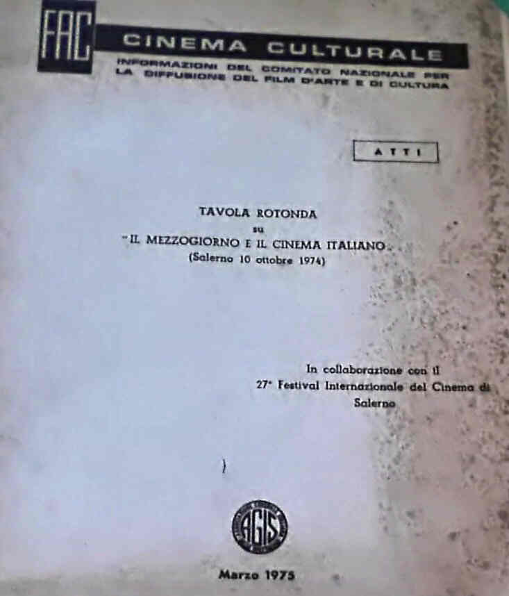 FAC-CINEMA CULTURALE magazine side cover  March 1973