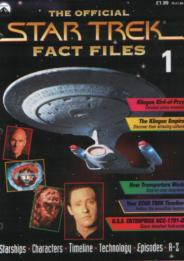 STAR TREK FACT FILES magazine side cover Issue 1  