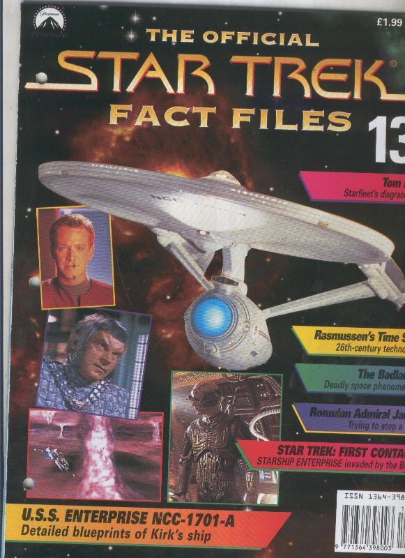 STAR TREK FACT FILES magazine side cover Issue 13  