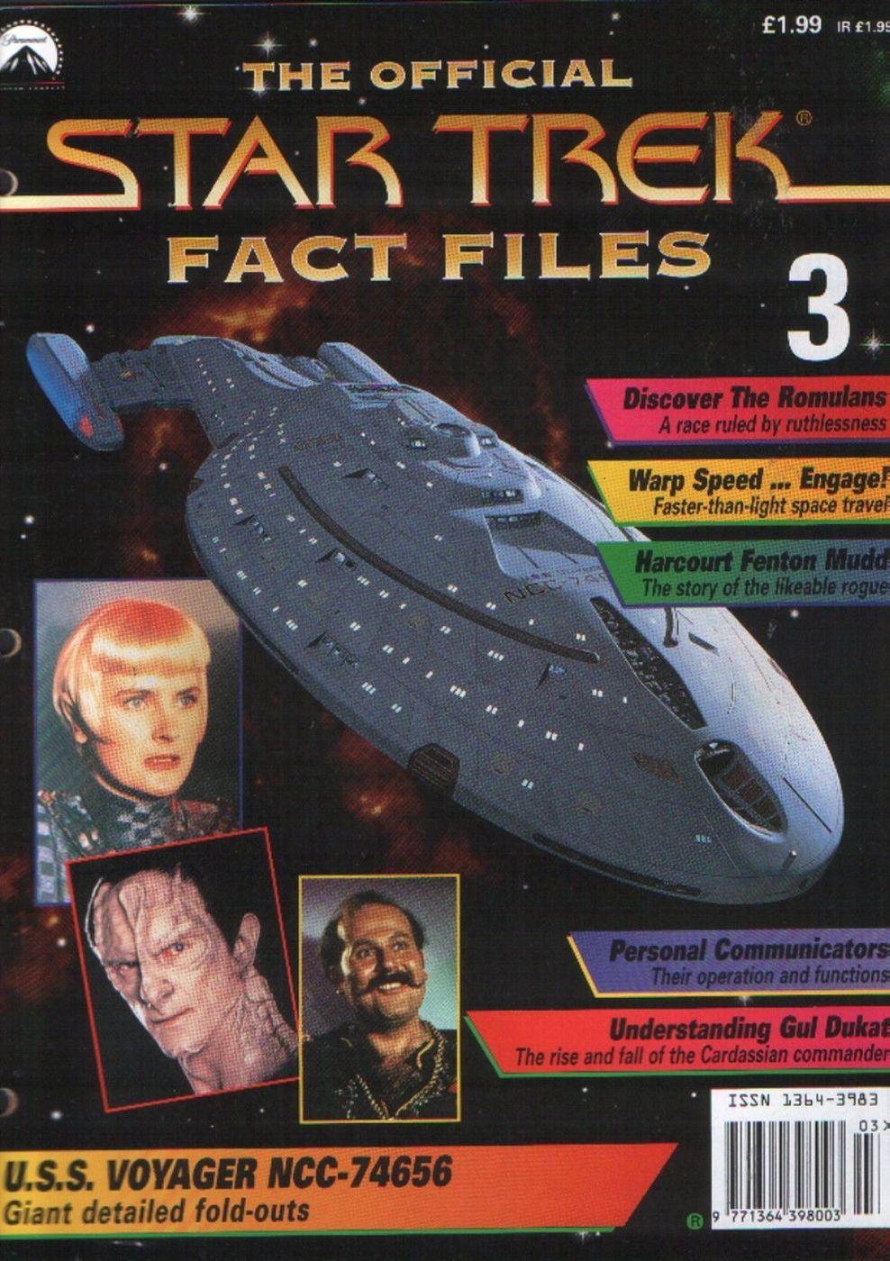 STAR TREK FACT FILES magazine side cover Issue 3  
