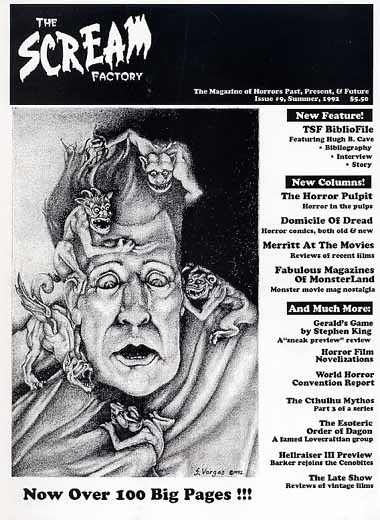 SCREAM FACTORY magazine side cover Issue 9 Summer 1992