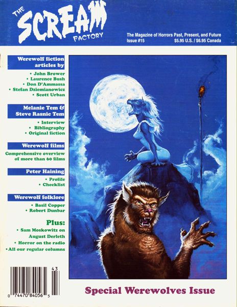 SCREAM FACTORY magazine side cover Issue 15 Autumn 1994