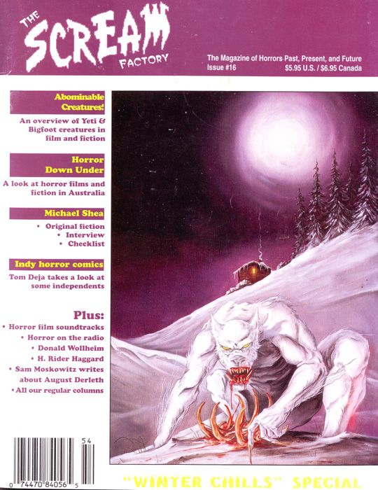 SCREAM FACTORY magazine side cover Issue 16 Winter 1995