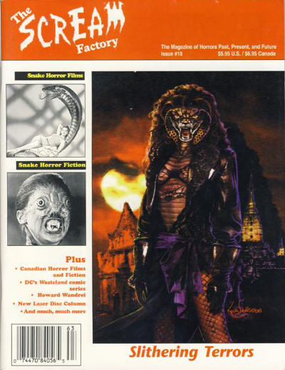 SCREAM FACTORY magazine side cover Issue 18 Autumn 1996