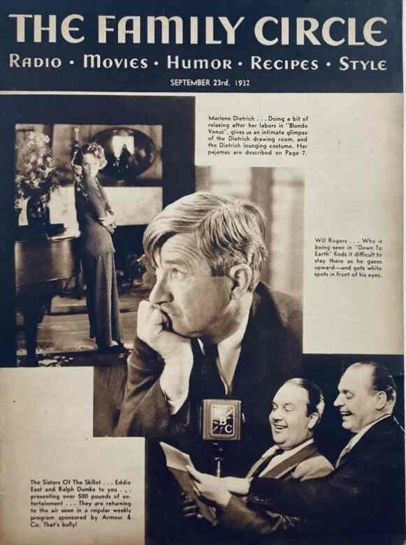 THE FAMILY CIRCLE magazine side cover 23 September 1932
