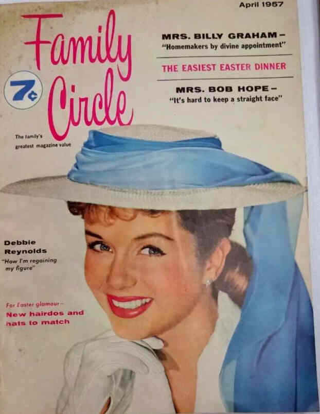 THE FAMILY CIRCLE magazine side cover  April 1957