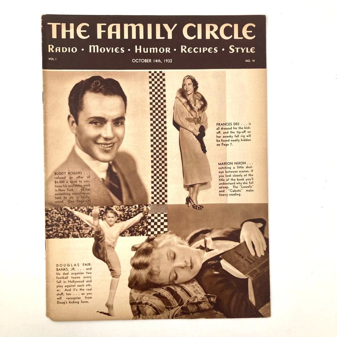 THE FAMILY CIRCLE magazine side cover 14 October 1932