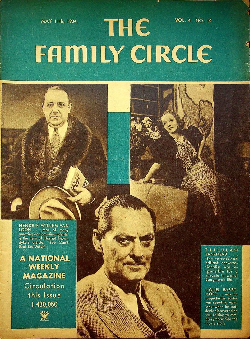 THE FAMILY CIRCLE magazine side cover 11 May 1934