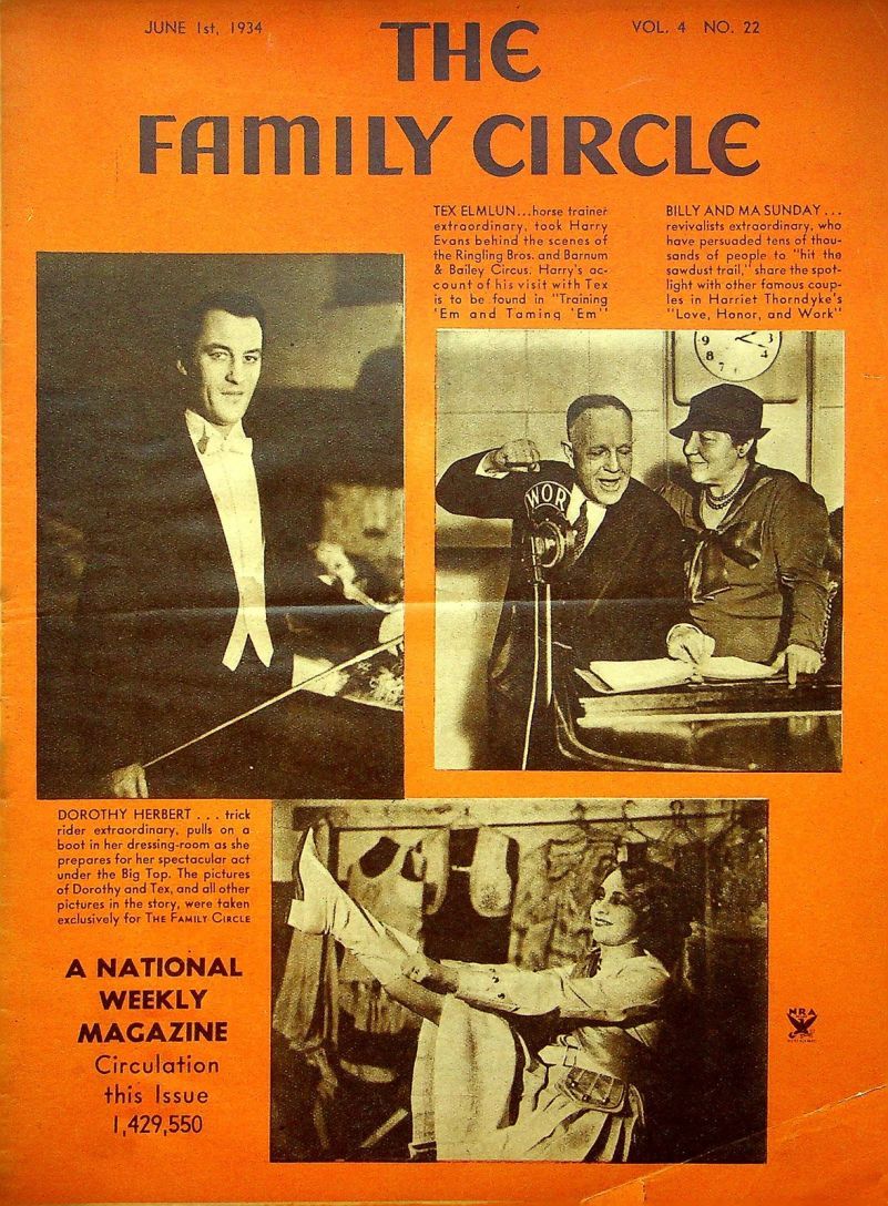 THE FAMILY CIRCLE magazine side cover 1 June 1934