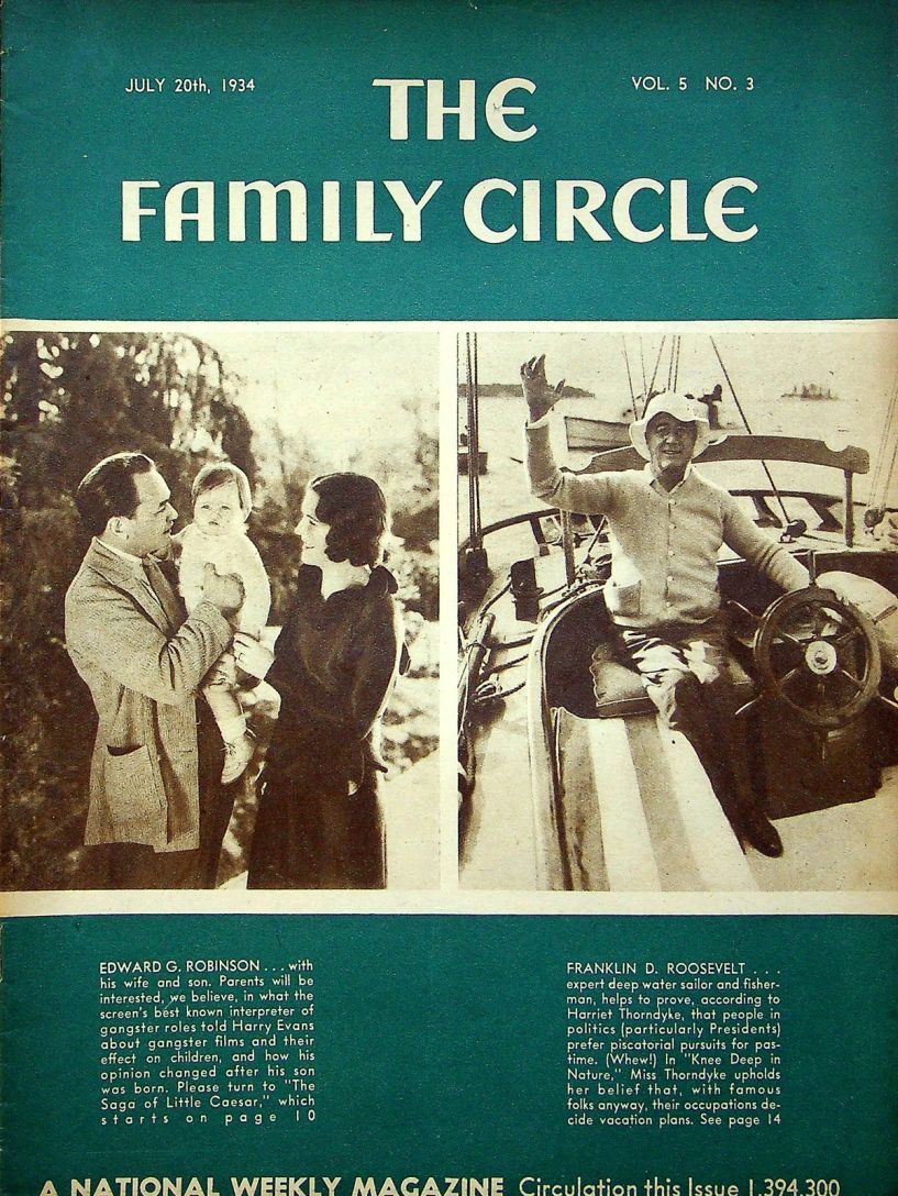 THE FAMILY CIRCLE magazine side cover 20 July 1934