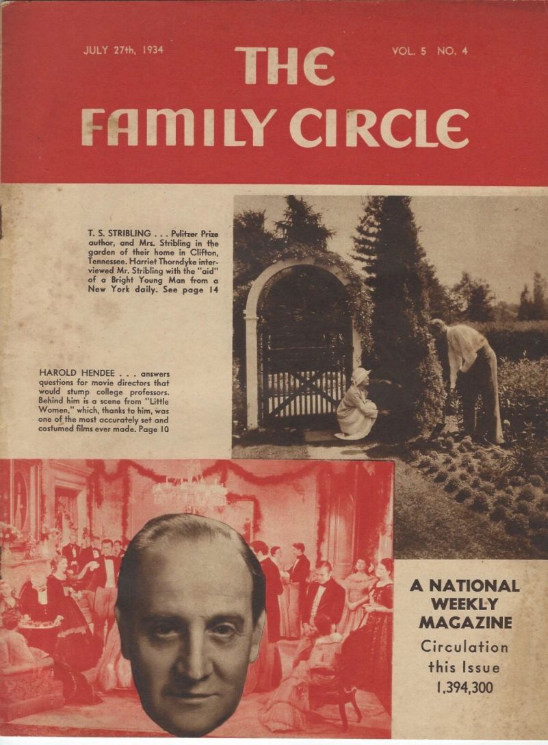 THE FAMILY CIRCLE magazine side cover 27 July 1934
