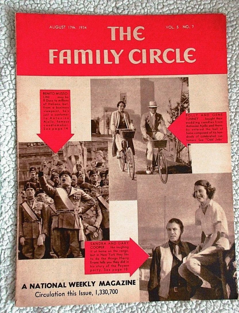 THE FAMILY CIRCLE magazine side cover 17 August 1934