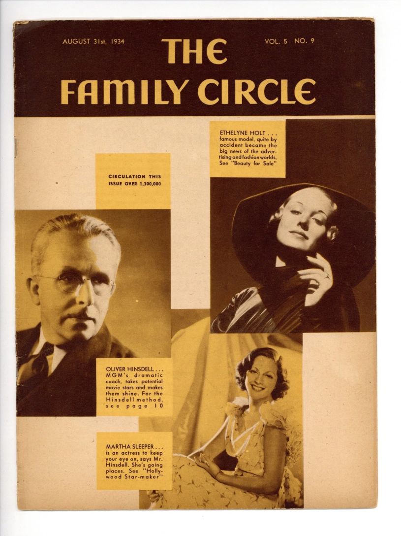 THE FAMILY CIRCLE magazine side cover 31 August 1934