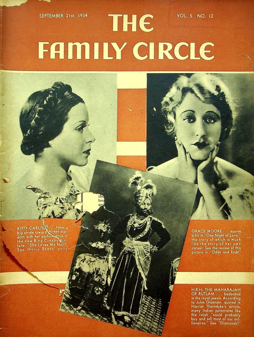 THE FAMILY CIRCLE magazine side cover 21 September 1934