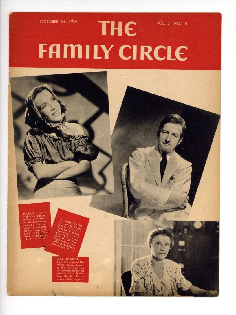 THE FAMILY CIRCLE magazine side cover 5 October 1934