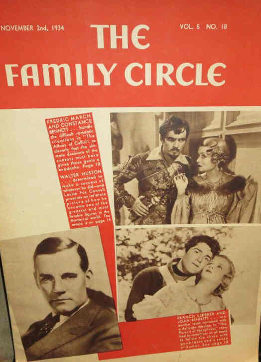 THE FAMILY CIRCLE magazine side cover 2 November 1934
