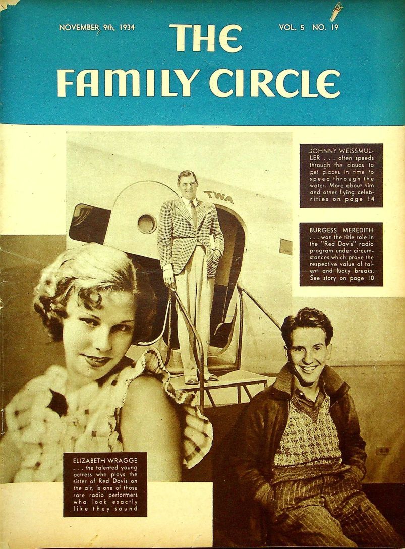 THE FAMILY CIRCLE magazine side cover 9 November 1934