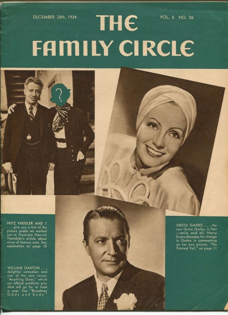 THE FAMILY CIRCLE magazine side cover 28 December 1934