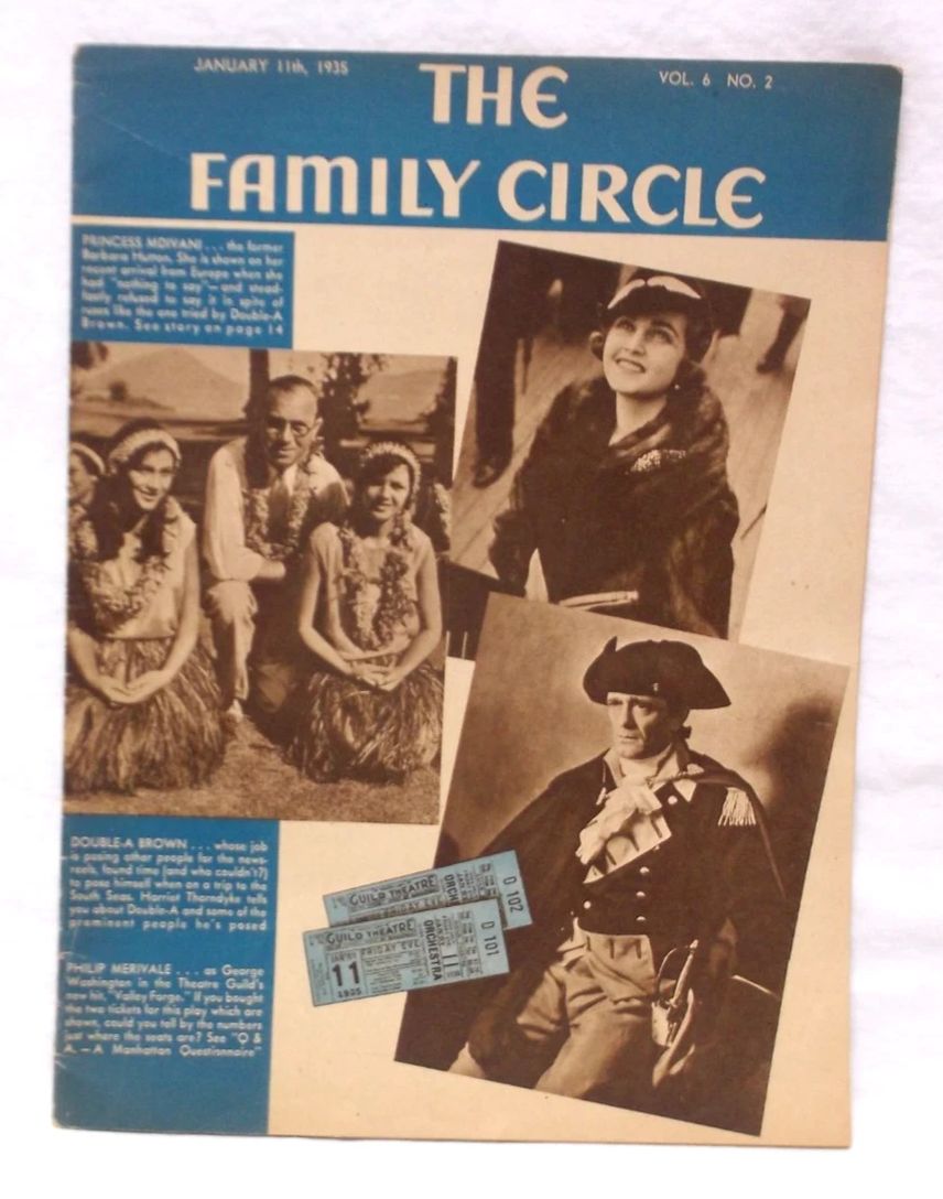 THE FAMILY CIRCLE magazine side cover 11 January 1935
