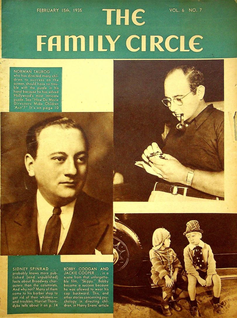 THE FAMILY CIRCLE magazine side cover 15 February 1935