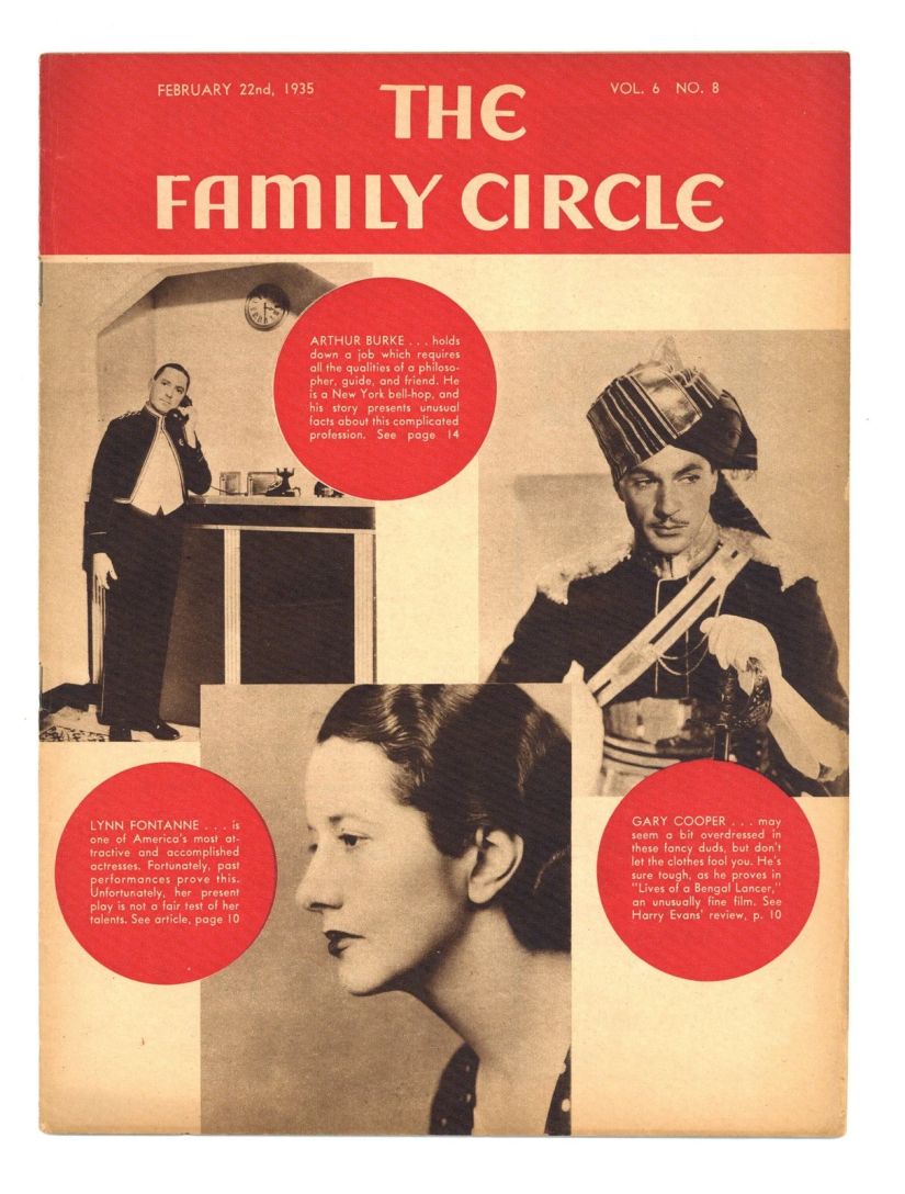 THE FAMILY CIRCLE magazine side cover 22 February 1935
