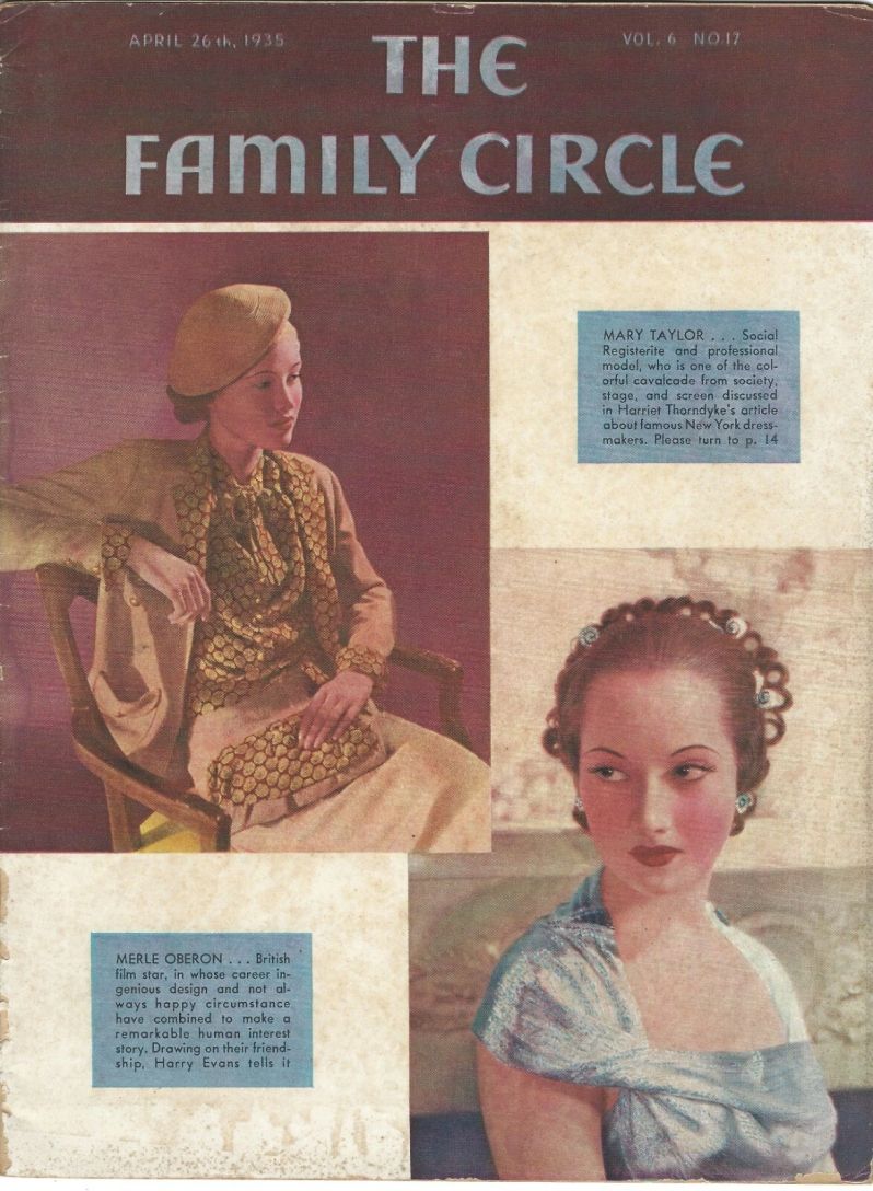 THE FAMILY CIRCLE magazine side cover 26 April 1935