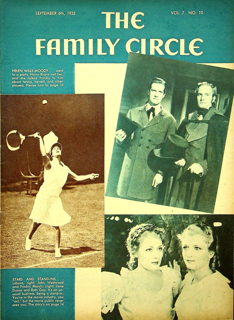THE FAMILY CIRCLE magazine side cover 6 September 1935