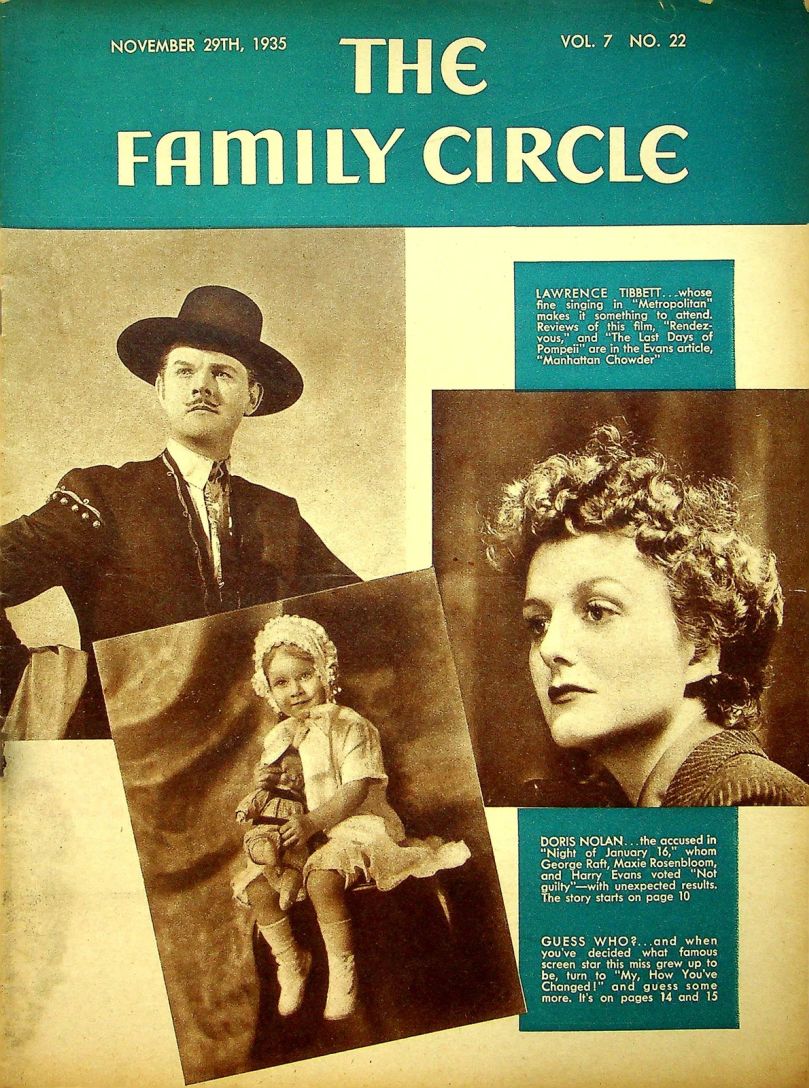 THE FAMILY CIRCLE magazine side cover 29 November 1935