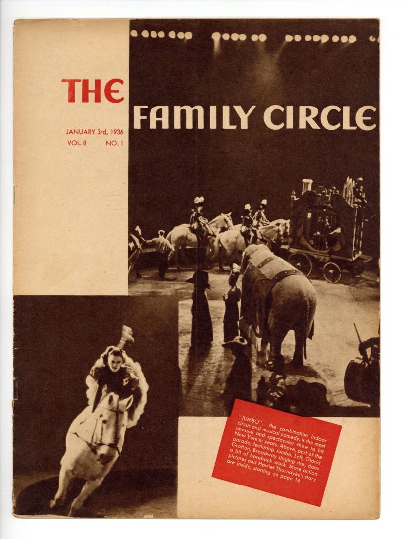 THE FAMILY CIRCLE magazine side cover 3 January 1936