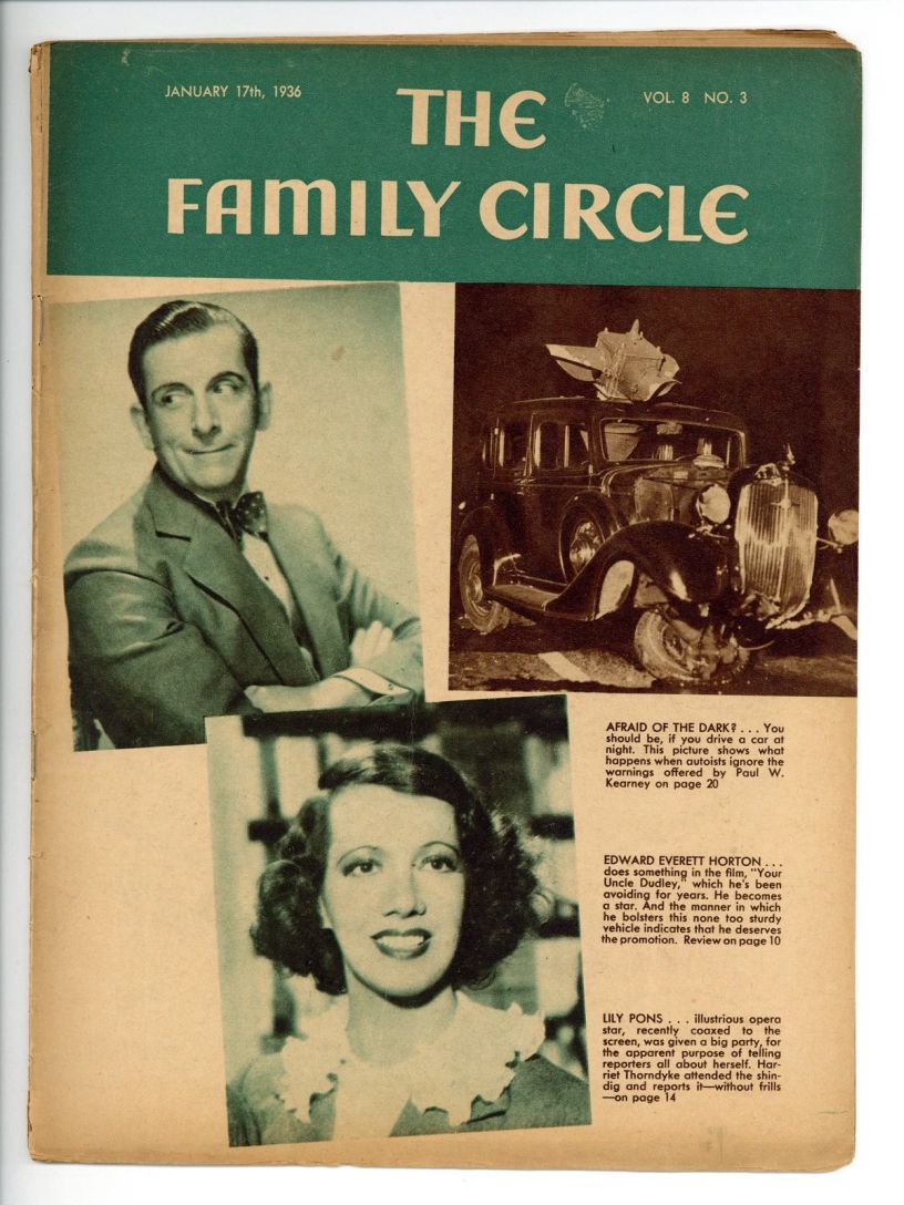 THE FAMILY CIRCLE magazine side cover 17 January 1936