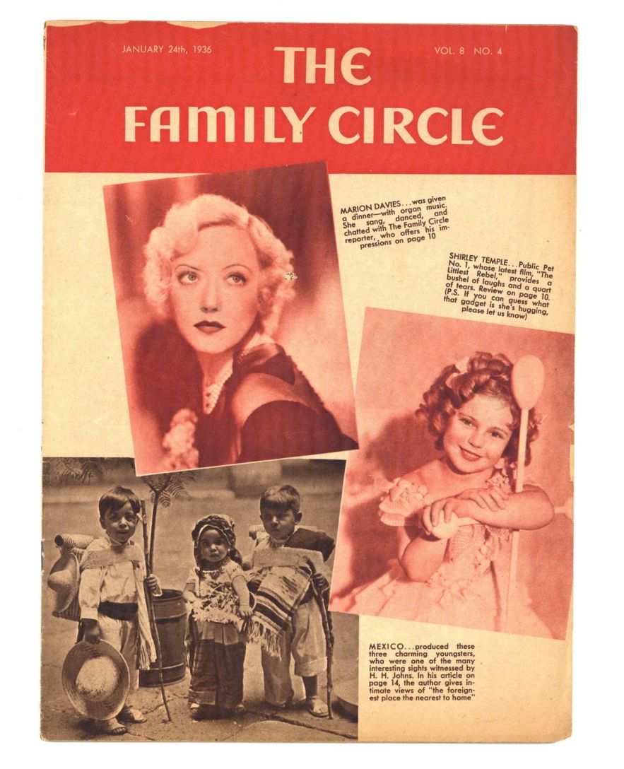 THE FAMILY CIRCLE magazine side cover 24 January 1936