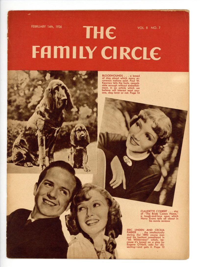 THE FAMILY CIRCLE magazine side cover 14 February 1936