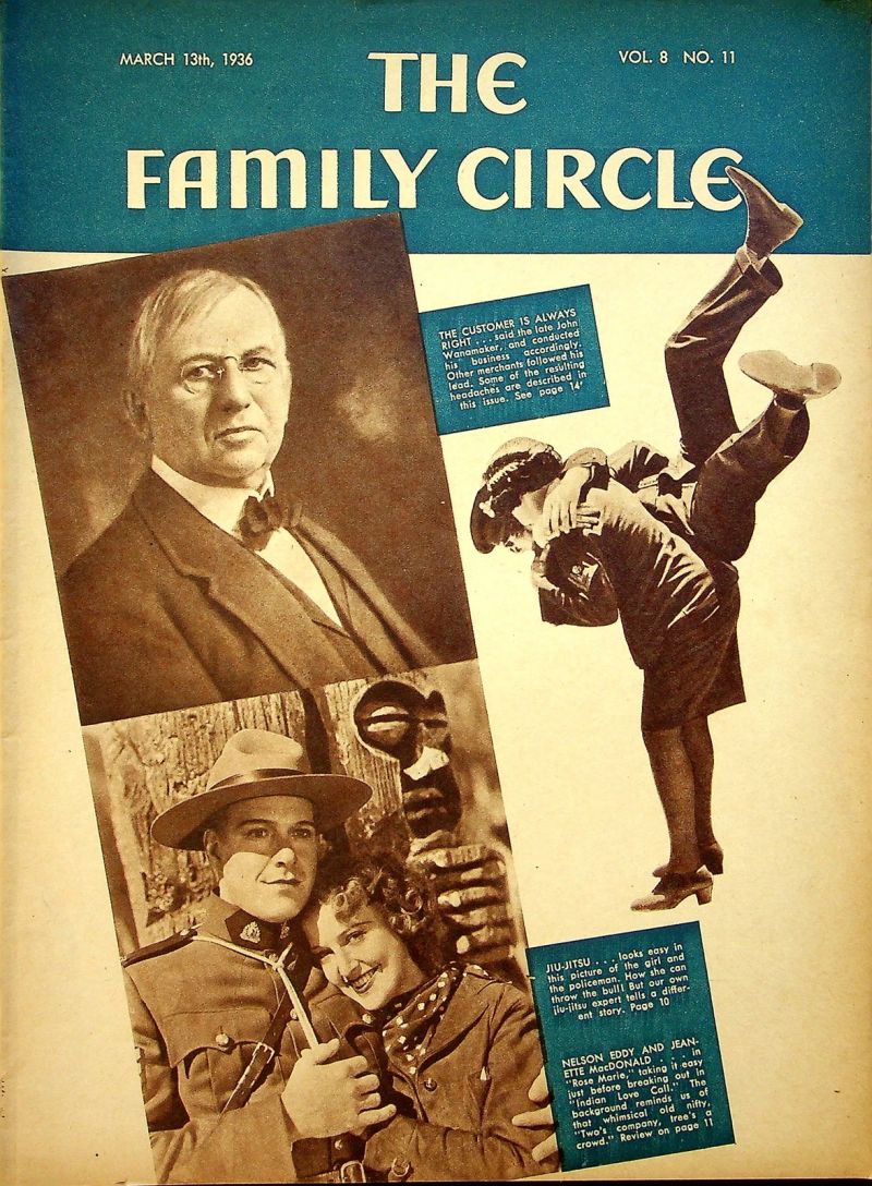 THE FAMILY CIRCLE magazine side cover 13 March 1936